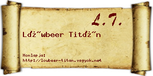 Löwbeer Titán névjegykártya